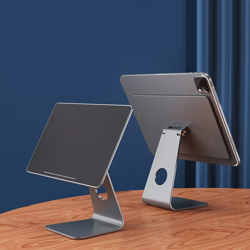 2022 Newest Universal Adjustable Desk Aluminium Metal Tablet Stand 12.9 Pro Magnetic Stand Base for Ipad