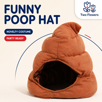 Chapeau de Noël en peluche en bois Poop Bear, coupe décontractée, brodé, accessoire photo pour selfie, haute qualité, doux, 40x40cm, pour soulager le stress