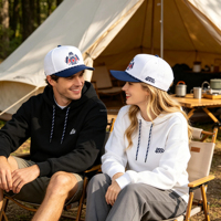 Casquettes Snapback Ajustables OEM 5 Panneaux Sport Bicolores Casquette de Baseball Imperméable Logo Brodé 3D Personnalisé Chapeaux Perforés à Corde
