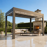 Pergola motorisée en aluminium pour extérieur avec éclairage LED, auvent latéral pour villa privée, cour arrière