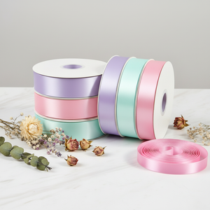 Nastro di raso personalizzato in poliestere 100% dai colori vivaci da 1.5 pollici per nastro rosa, fiocco, san valentino, matrimonio - Product Image 1