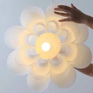 Lustre de teto mecânico de engenharia, flor de peônia, luzes pendentes de flor, dinâmica, iluminação para baixo