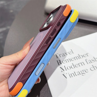 Casing Ponsel Magnetik Anti Jatuh Empat Sudut dengan Blok Warna dan Airbag untuk iPhone 17 18 Pro Max, Pelindung Ponsel Tahan Guncangan untuk iPhone 18