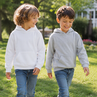 Sweat à capuche vierge pour enfants, 81,5 % coton molletonné, pull uni pour jeunes, prêt pour impression et broderie, faible MOQ, unisexe, personnalisable, OEM, marque privée