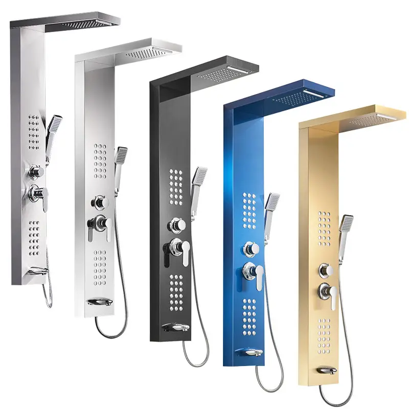 SS 304 stainless steel 3 ways bathroom Column towers steam Spa Jets smart shower set wall panel