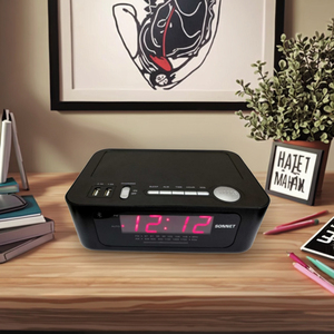 R-1212 <span class=keywords><strong>radio</strong></span> đồng hồ báo thức 4 trong 1 | Màn hình LED siêu lớn 0.9 inch | AM/<span class=keywords><strong>FM</strong></span> | Kết nối không dây của điện thoại di động - Product Image 2