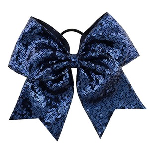 Wholesale Sequin Tail Bow <strong>Hair</strong> Ties for Teenagers Custom Designs Cheerleading Streamer Ponytail Holders As Party <strong>Hair</strong> Accessory - Product Image 2