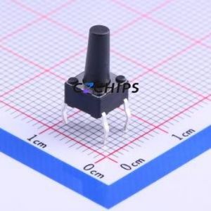 DTS-68K-V Tactile Switch Through hole Component (THT)-4P,6.2x6.2mm Switch Single Pole Single Throw Round Button 6.2mm 6.2mm - Product Image 1