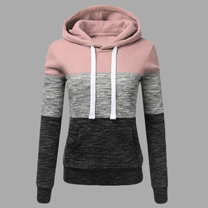 Sweat-shirt à capuche décontracté pour femme, colorblock, tendance - Product Image 3