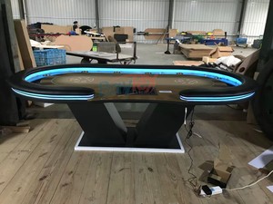 Sòng Bạc chuyên nghiệp lớp Poker bảng 10 chỗ ngồi người chơi nhà máy tùy chỉnh Texas Hold'em Poker bảng với ánh sáng dẫn - Product Image 6