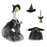 JXANRY Neue Halloween-Gänse-Dekoration Hexenbesen-Kostüm Gruseliger Verspielter Stil Zhejiang Garten-Feiertagsdekoration