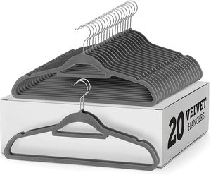 Móc áo nhung chống trượt, tiết kiệm không gian, có thanh treo cà vạt, móc áo chắc chắn - Product Image 4