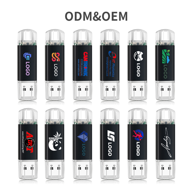 New Wholesale Custom Logo High Speed Plastic Type-C USB 2.1 Flash Drive Premium Pen Drive Memory Stick for Phone PC