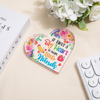 Saint Valentin Amour Coeur Plexiglas Transparent Acrylique Ange Décorations de Bureau pour la Fête des Mères et la Fête des Pères