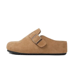 Zuecos de punta cerrada de ante sintético con hebilla, suela de goma, cómodos para todas las estaciones - Product Image 2