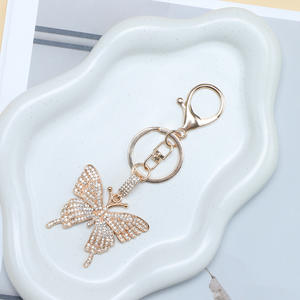 Rhinestone Butterfly Alloy <b>Keychain</b> Colorful Gold White K Carabiner <b>Keychain</b> Portable Decorative Pendant Holiday Gifts - Product Image 4