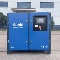 Máquina de compresor de aire estacionario de 30hp, compresor de tornillo Industrial usado, equipo de pintura en aerosol, tanque de motor portátil de alimentación de CA
