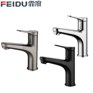 FEIDU <strong>New</strong> Brass Single - Handle Deck - Mounted Basin <strong>Faucet</strong> with a Retractable Spray Head - Product Image 1