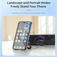 Support de téléphone magnétique pliable à double anneau en alliage avec rotation à 360° et fixation flexible pour bureau (multifonctionnel)