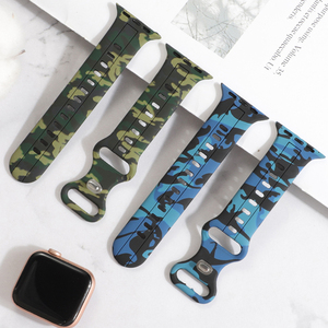 Correa de silicona CAOWTAN para Apple <span class=keywords><strong>Watch</strong></span> Band 49mm 45mm 41mm 42mm 38mm 45MM pulsera de camuflaje para IWatch Series Ultra 8 SE 7 6 5 - Product Image 1
