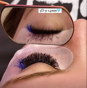 Colored Eyelash Extensions 0.07 0.1mm C D Curl Pimk Purple Blue Brown Short Stem Base 3D 4D 5D Premade Fan Lashes