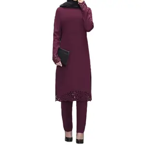 Muslim Hot Selling Bekleidung Grenz überschreiten der Außenhandel Nahost Damen bekleidung Robe Set Kleid Zweiteiliges Set Abaya