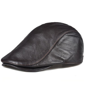 진짜 양가죽 남성용 겨울 조절 가능한 베레모 양가죽 가죽 플랫 캡 아이비 뉴스보이 모자 베레모 캐비 햇 - Product Image 6