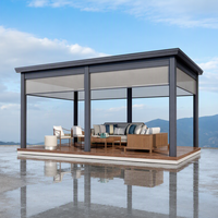 Pergola moderne automatique en aluminium imperméable pour l'extérieur, avec toit à lames, idéale pour le jardin