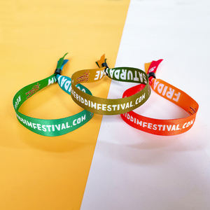 Pulseras Tejidas Personalizadas con Cierre Deslizante para Conciertos y Propaganda, Pulseras de Tela Lisa Bordadas para Parejas - Product Image 6