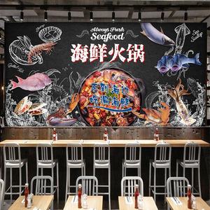 Décoration murale 3D de fruits de mer, célébrité des écrevisses, décoration de salle à manger, crabe à poils, fond de pot chaud, <span class=keywords><strong>aquarium</strong></span>, nourriture fraîche, <span class=keywords><strong>papier</strong></span> <span class=keywords><strong>peint</strong></span> - Product Image 3