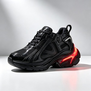 Productos de Moda 2026, Zapatillas Deportivas Unisex Personalizadas con Luces LED, Malla Negra, Estilo Techwear, Suela Gruesa, con Cordones, Moda Urbana, Zapatos Casuales - Product Image 1