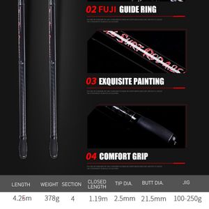 <span class=keywords><strong>LUREKILLER</strong></span> Canne à pêche <span class=keywords><strong>Surf</strong></span> 4.25m en fibre de carbone Long Casting Canne à pêche en mer télescopique Canne à pêche Super Hard <span class=keywords><strong>Surf</strong></span> 15ft Japan Fuji Reel - Product Image 6