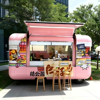 Camion de restauration rapide électrique résistant à la rouille, quatre roues, pour hot-dogs, glaces, en-cas, café, fruits, avec alimentation intégrée