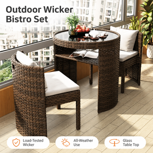 Ensemble <span class=keywords><strong>de</strong></span> meubles <span class=keywords><strong>de</strong></span> patio d'extérieur 3 pièces, chaise <span class=keywords><strong>en</strong></span> rotin, table pliante, camping, café, portable, plage, <span class=keywords><strong>jardin</strong></span>, balcon, luxe léger - Product Image 5