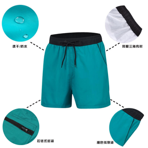 サマー<span class=keywords><strong>M</strong></span>-4XLメンズビーチパンツ速干スイミングトランクソリッドカラージップポケットCaprisメッシュビーチショーツ - Product Image 3