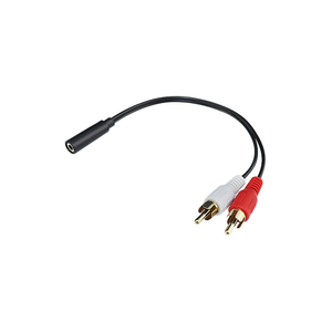 Placcato in oro 3.5mm Jack femmina a 2 RCA maschio Stereo cavo Audio Y giacca in PVC per microfono altoparlante telefono Stock - Product Image 1