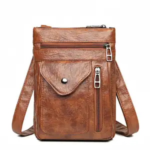 Mode weiches PU-Leder mehrfache Taschen große Kapazität Schleppentaschen Damen Geldbeutel Schulter Crossbody-Tasche Damen