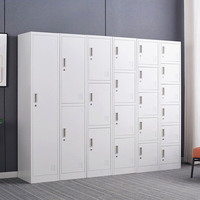 Casier de sport en acier à 6 portes au design moderne avec serrure à clé
