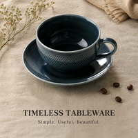 Tasse et soucoupe à expresso en céramique à glaçure réactive pour café de spécialité, pour la restauration hôtelière de boutiques, achat en gros pour distributeurs