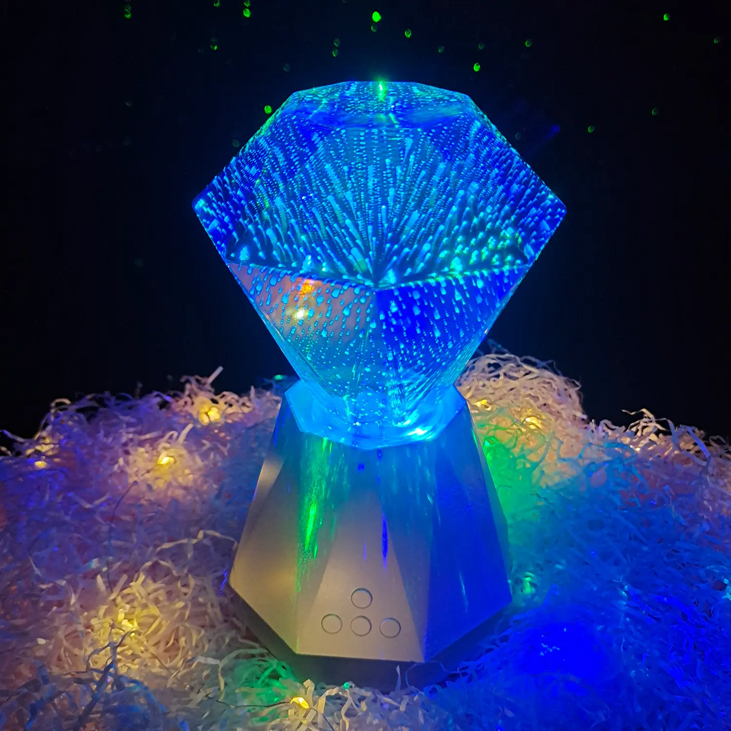 New WiFi Smart amazing 3D diamonds funky table lamp with music show decorations projector  fancy night camp tent lights