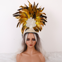 Coiffe en plumes moelleuses de couleur personnalisable pour fêtes, carnavals, Halloween, spectacles sur scène