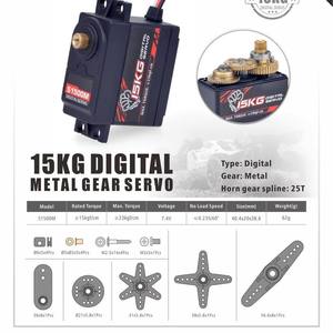 Servo Digital de Alto Torque 15KG con Engranajes Metálicos S1500M 23kgf.cm para Dron FPV y Robot RC - Product Image 1