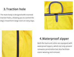 El mejor suéter reflectante impermeable, impermeable para perros amarillos, Husky Samoyedo <span class=keywords><strong>Border</strong></span> <span class=keywords><strong>Collie</strong></span>, Poncho de lluvia para perros azules - Product Image 5