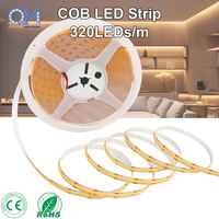 Bande lumineuse LED COB sur mesure, 2700K blanc chaud, sans points, flexible, pour décoration intérieure