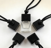 Diffuseur de parfum pour voiture en verre noir dégradé classique avec bouchon en bois noir personnalisé, vide, pour huile essentielle