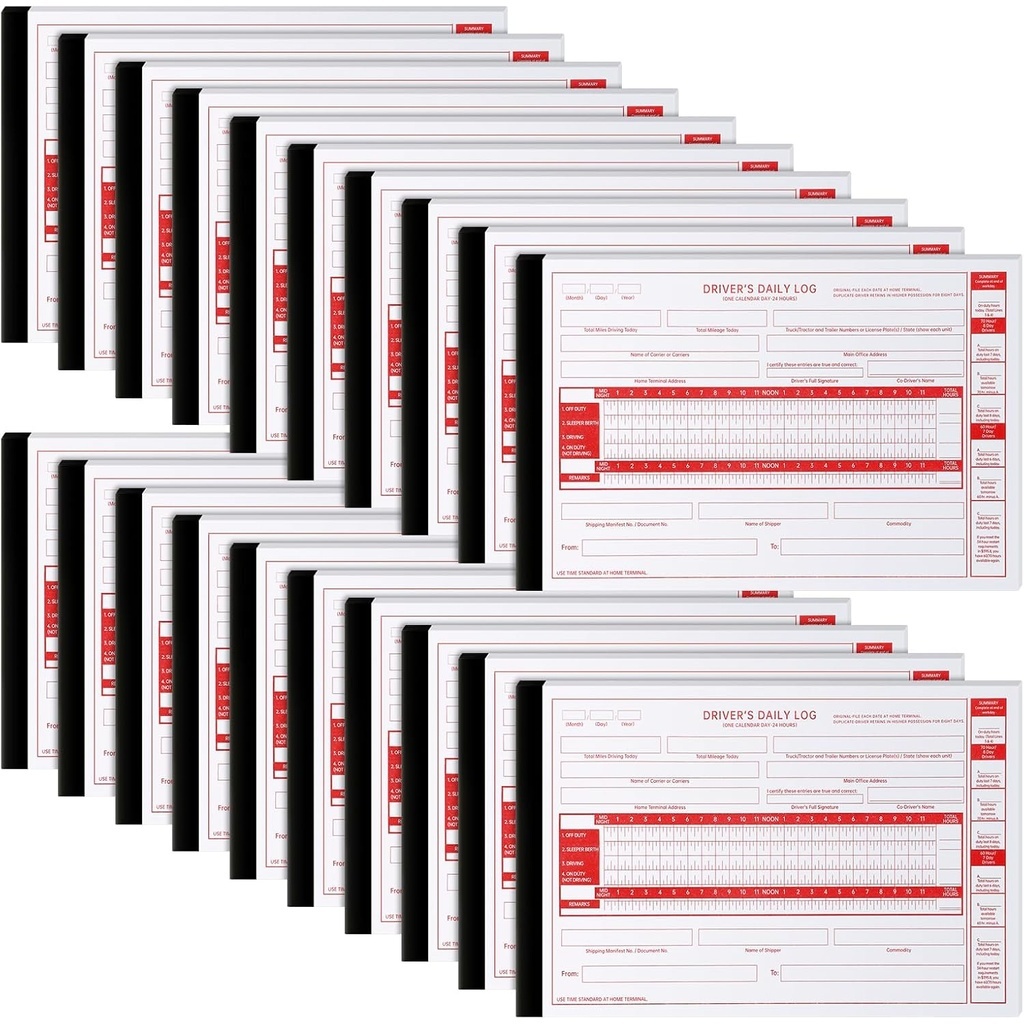 <strong>2026</strong> Driver Daily Log Book 8.5x5.5 Inch with Vehicle Inspection Report & Recap Carbonless for Truckers