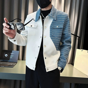 Veste Tendance Jeune Design Épissé Sensibilité Cardigan Manches Longues Coupe Ample Style Décontracté Veste <span class=keywords><strong>Homme</strong></span> de Chine - Product Image 2