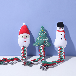 Jouets de Noël rongeurs pour chien, grincement des dents, nettoyage des cordes, nœuds, coton, jouets interactifs pour chiens et chats, soulagement de l'ennui - Product Image 1