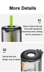 Vente en gros d'usine, extracteur de jus <span class=keywords><strong>lent</strong></span> à large ouverture 200W, facile à <span class=keywords><strong>nettoyer</strong></span> et à installer, extracteur de jus <span class=keywords><strong>lent</strong></span> à pression à froid pour appareils de cuisine - Product Image 6