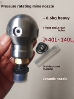 Buse de canon à eau rotative haute pression 0,6 kg pour déboucheur de tuyaux et élimination des taches d'huile en acier inoxydable et céramique